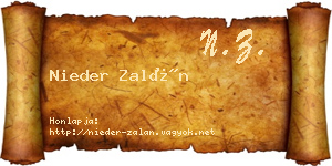 Nieder Zalán névjegykártya