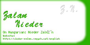 zalan nieder business card